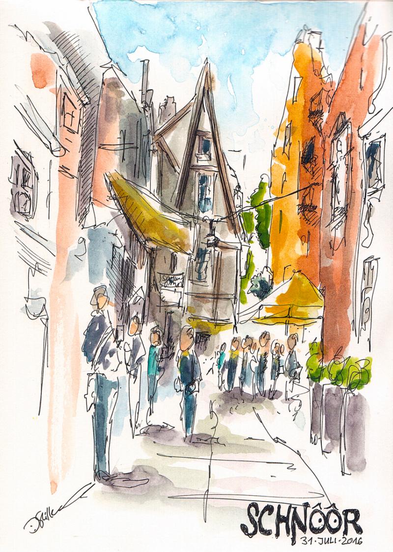 Unterwegs mit dem Skizzenbuch in Bremen